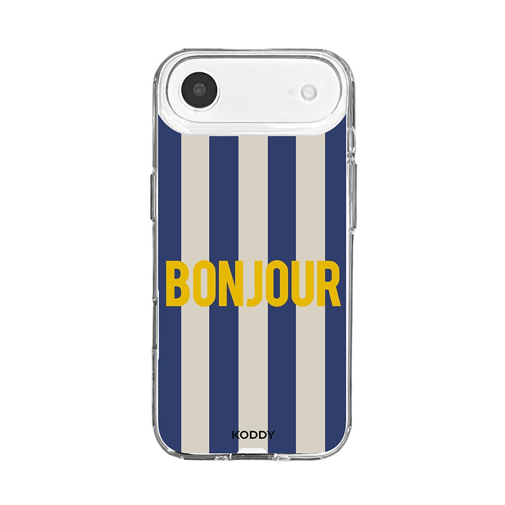 Bonjour Retro Stripe Phone Case-KODDY aesthetic iphone case UK