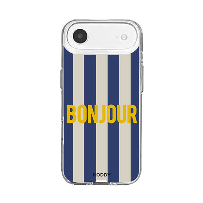 Bonjour Retro Stripe Phone Case-KODDY aesthetic iphone case UK