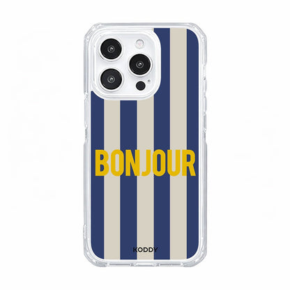 Bonjour Retro Stripe Phone Case-KODDY aesthetic iphone case UK