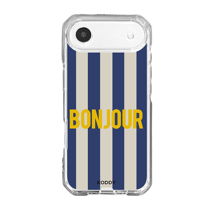Bonjour Retro Stripe Phone Case-KODDY aesthetic iphone case UK