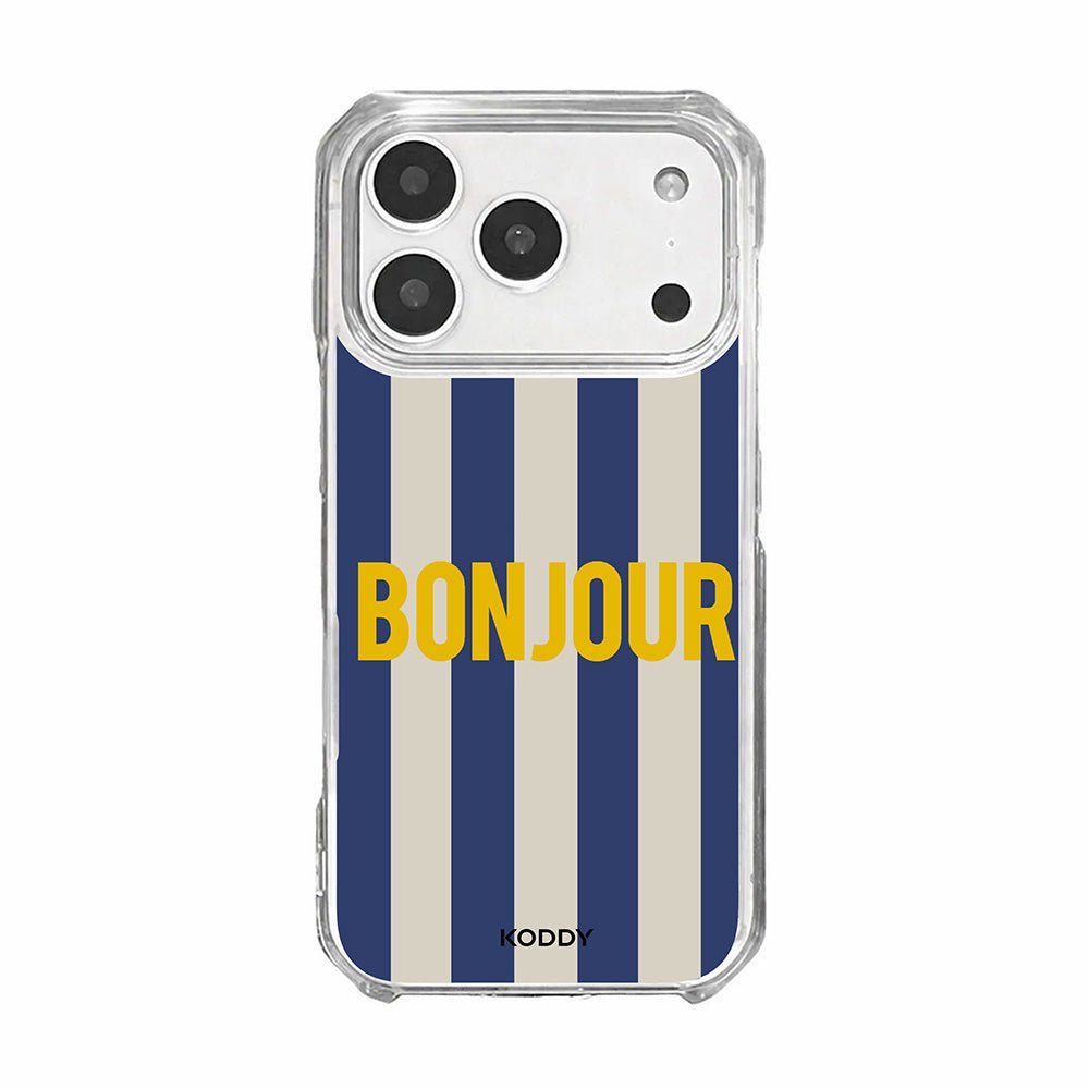 Bonjour Retro Stripe Phone Case-KODDY aesthetic iphone case UK