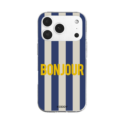 Bonjour Retro Stripe Phone Case-KODDY aesthetic iphone case UK