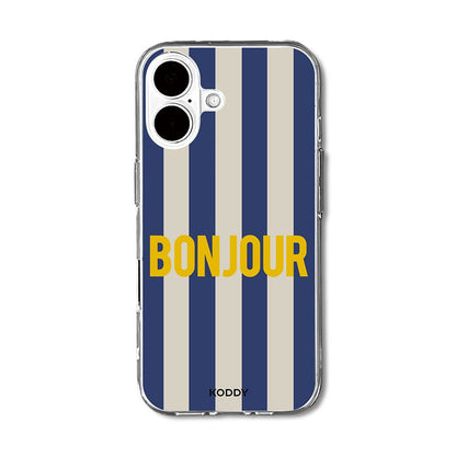 Bonjour Retro Stripe Phone Case-KODDY aesthetic iphone case UK