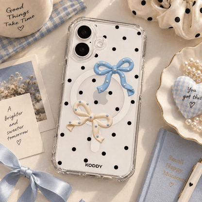 Bow & Polka Dot Aesthetic Phone Case-KODDY aesthetic iphone case UK