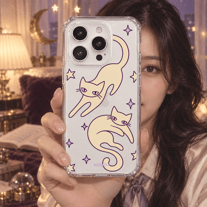 Celestial Cat & Stars Aesthetic Phone Case-KODDY aesthetic iphone case UK