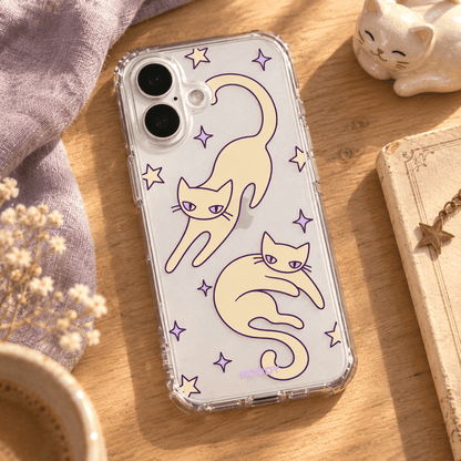 Celestial Cat & Stars Aesthetic Phone Case-KODDY aesthetic iphone case UK