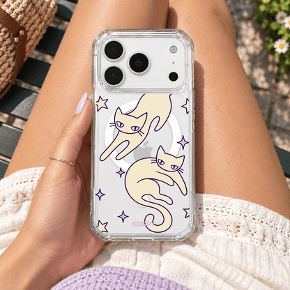 Celestial Cat & Stars Aesthetic Phone Case-KODDY aesthetic iphone case UK