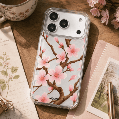 Cherry Blossom Branch Clear Phone Case-KODDY aesthetic iphone case UK