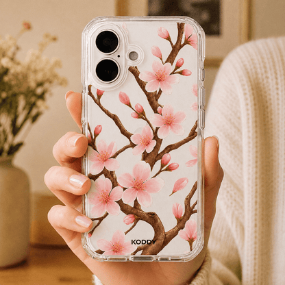 Cherry Blossom Branch Clear Phone Case-KODDY aesthetic iphone case UK