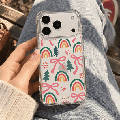 Christmas Bow & Rainbow Aesthetic Phone Case-KODDY aesthetic iphone case UK