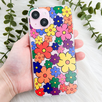 Colorful Retro Pop Flower Pattern Phone Case - KODDY