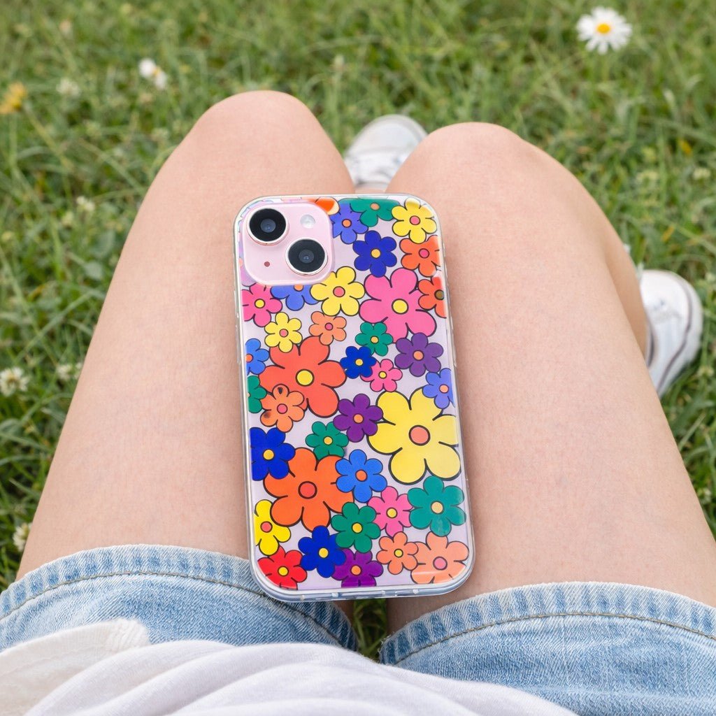 Colorful Retro Pop Flower Pattern Phone Case - KODDY
