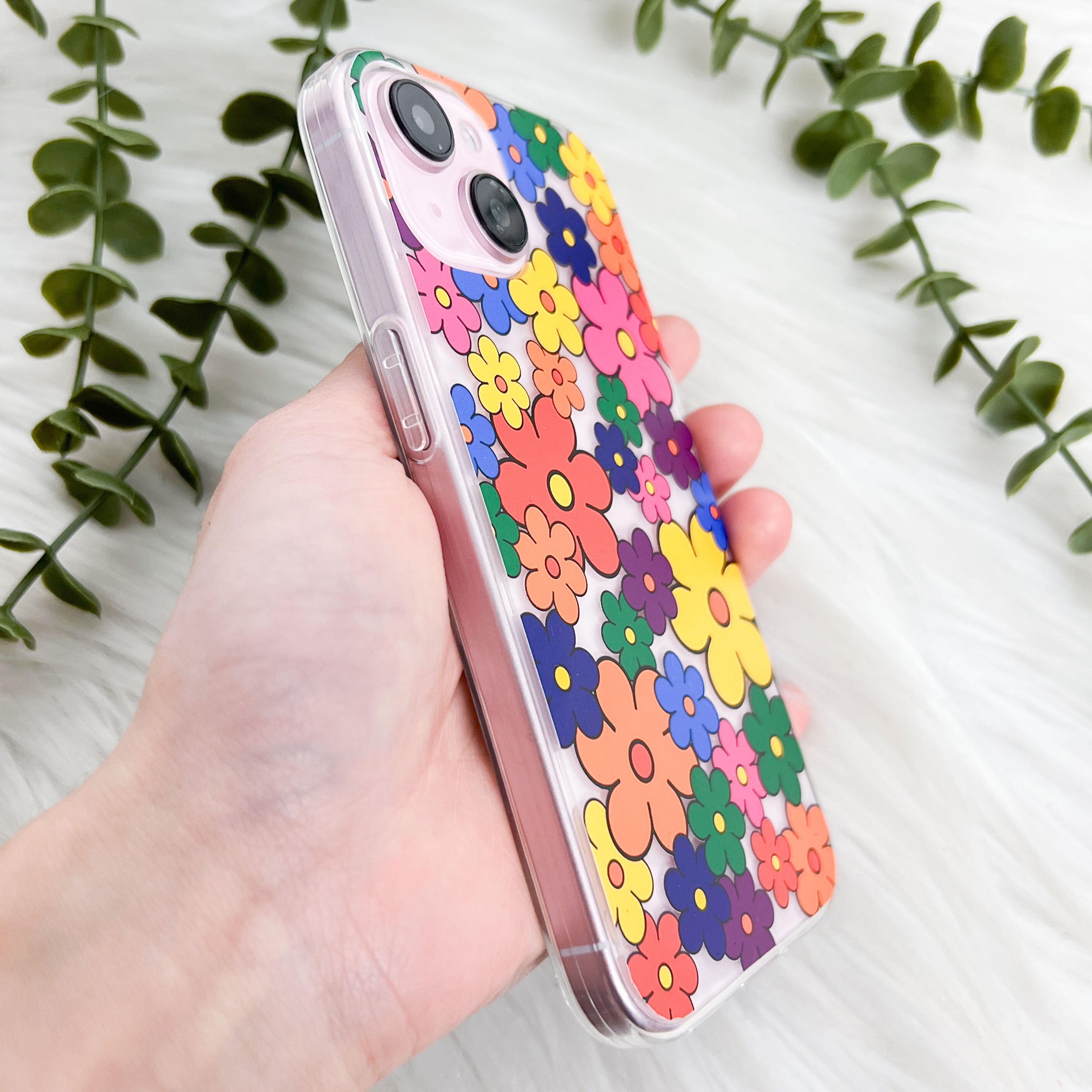 Colorful Retro Pop Flower Pattern Phone Case - KODDY