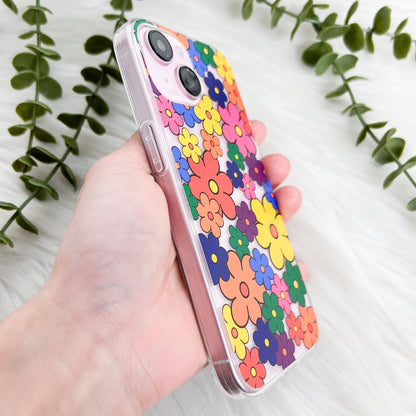Colorful Retro Pop Flower Pattern Phone Case - KODDY
