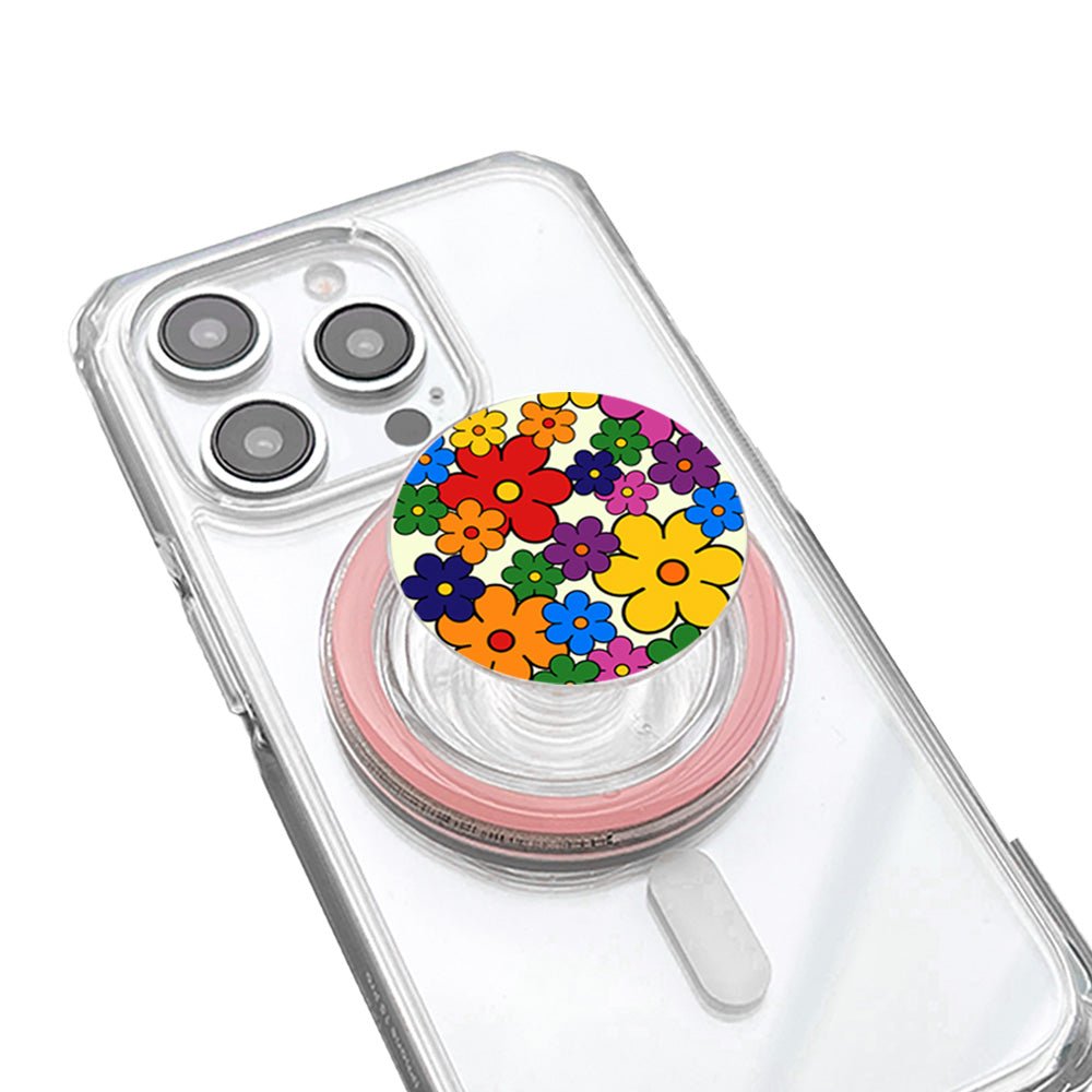 Colorful Retro Pop Flower Pattern Phone Grip - KODDY