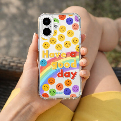 Colorful Smiley Face Rainbow Phone Case - KODDY aesthetic iphone case UK