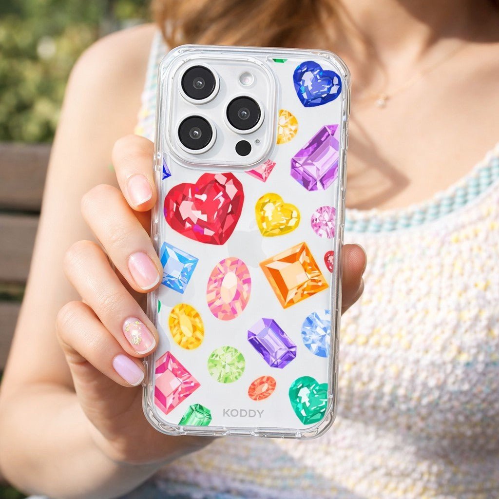 Colourful Gem Stone Phone Case - KODDY aesthetic iphone case UK