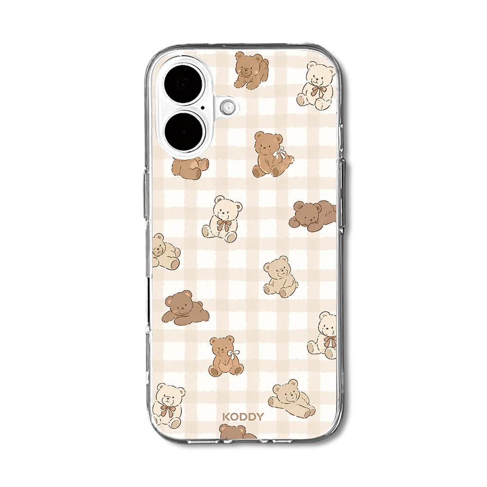 Cozy Teddy Check Phone Case-KODDY aesthetic iphone case UK