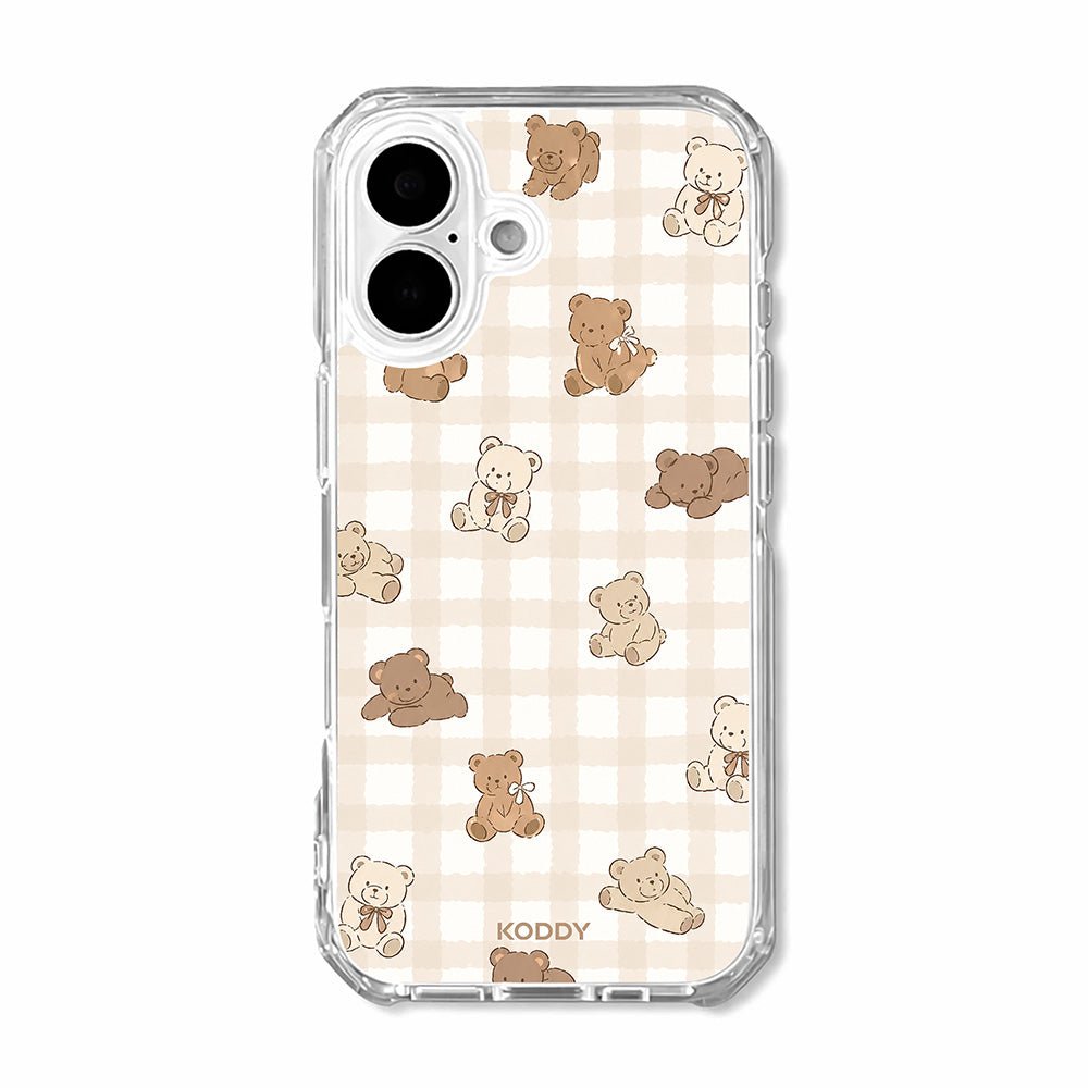 Cozy Teddy Check Phone Case-KODDY aesthetic iphone case UK