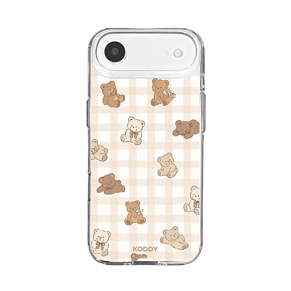 Cozy Teddy Check Phone Case-KODDY aesthetic iphone case UK