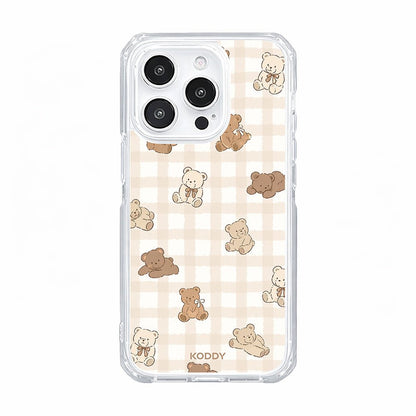 Cozy Teddy Check Phone Case-KODDY aesthetic iphone case UK
