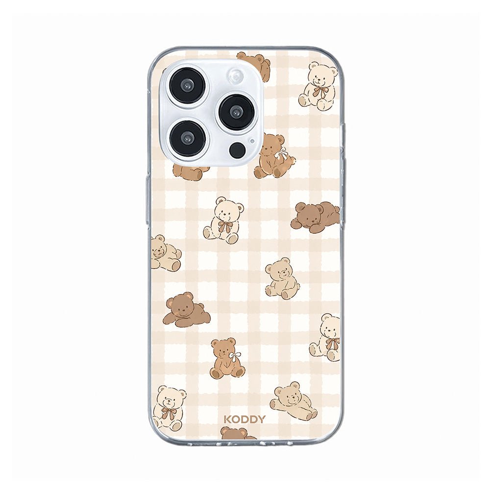 Cozy Teddy Check Phone Case-KODDY aesthetic iphone case UK