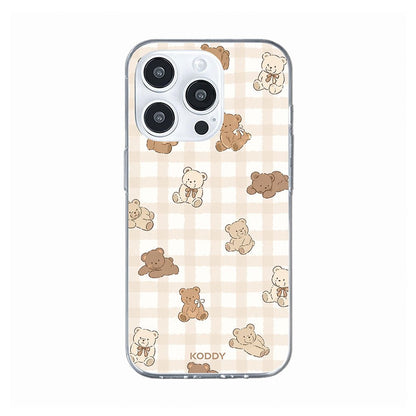 Cozy Teddy Check Phone Case-KODDY aesthetic iphone case UK