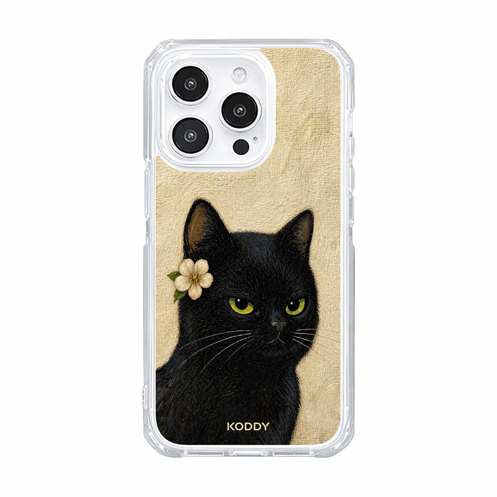 Cute Black Cat Portrait Phone Case-KODDY aesthetic iphone case UK