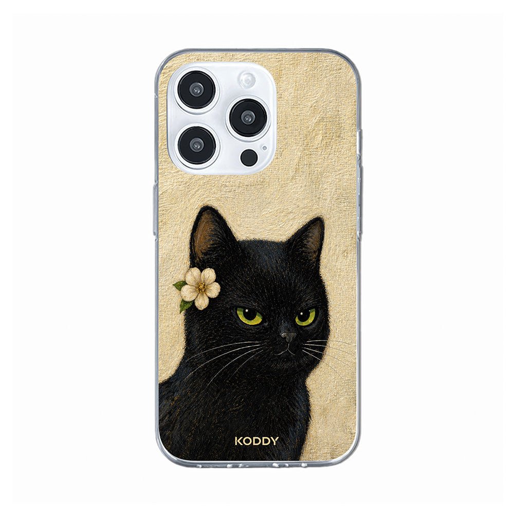 Cute Black Cat Portrait Phone Case-KODDY aesthetic iphone case UK