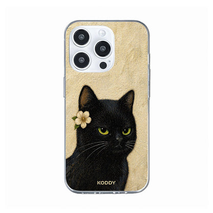 Cute Black Cat Portrait Phone Case-KODDY aesthetic iphone case UK