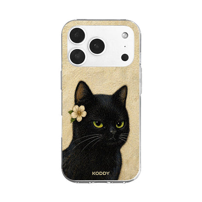 Cute Black Cat Portrait Phone Case-KODDY aesthetic iphone case UK