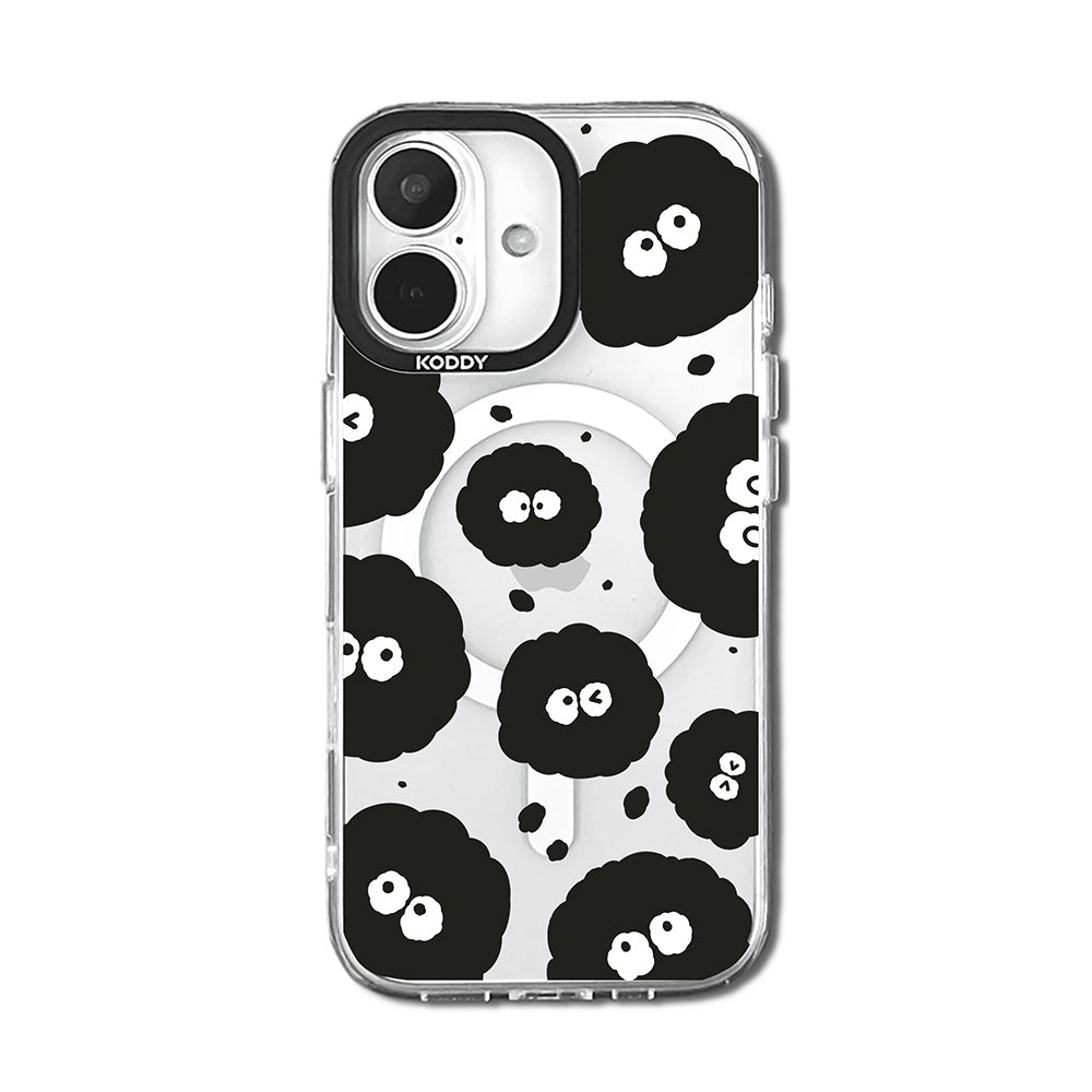 Cute Black Dust Pattern Clear iPhone Case-KODDY