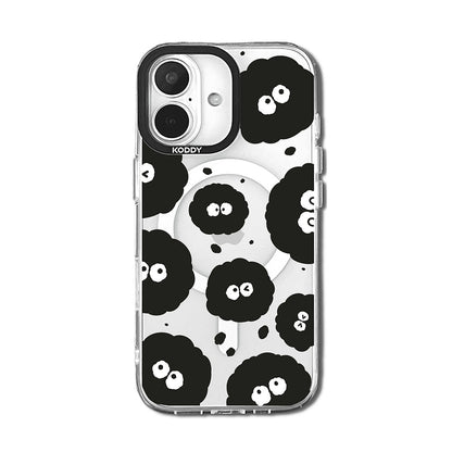 Cute Black Dust Pattern Clear iPhone Case-KODDY