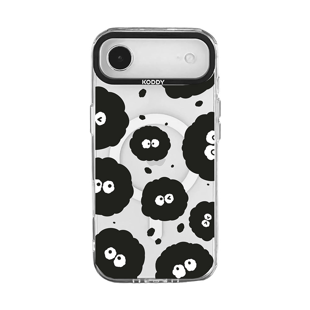 Cute Black Dust Pattern Clear iPhone Case-KODDY
