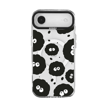 Cute Black Dust Pattern Clear iPhone Case-KODDY