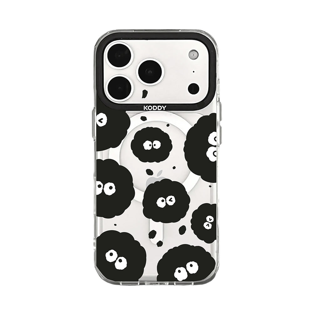 Cute Black Dust Pattern Clear iPhone Case-KODDY