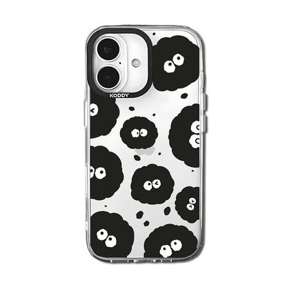 Cute Black Dust Pattern Clear iPhone Case-KODDY