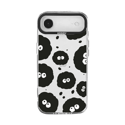 Cute Black Dust Pattern Clear iPhone Case-KODDY