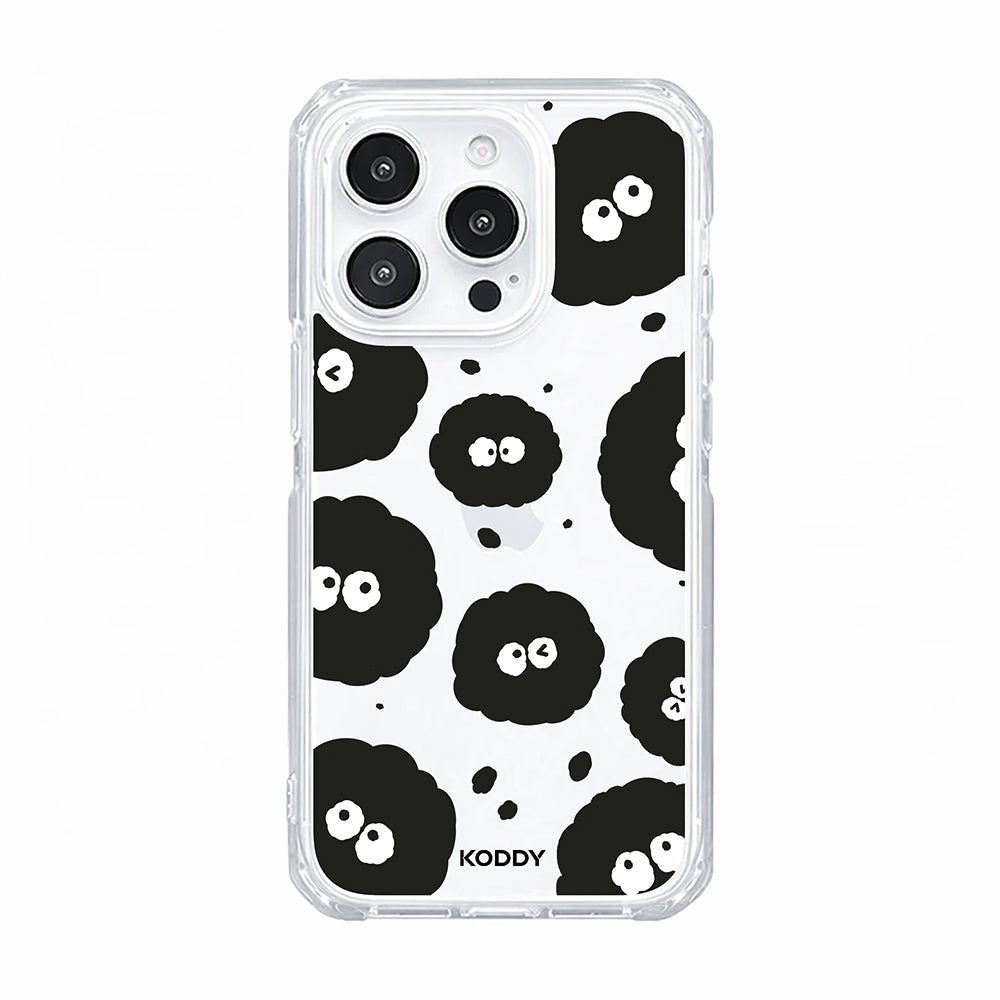 Cute Black Dust Pattern Clear Phone Case-KODDY aesthetic iphone case UK