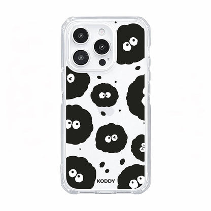 Cute Black Dust Pattern Clear Phone Case-KODDY aesthetic iphone case UK