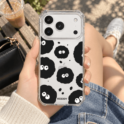 Cute Black Dust Pattern Clear Phone Case-KODDY aesthetic iphone case UK