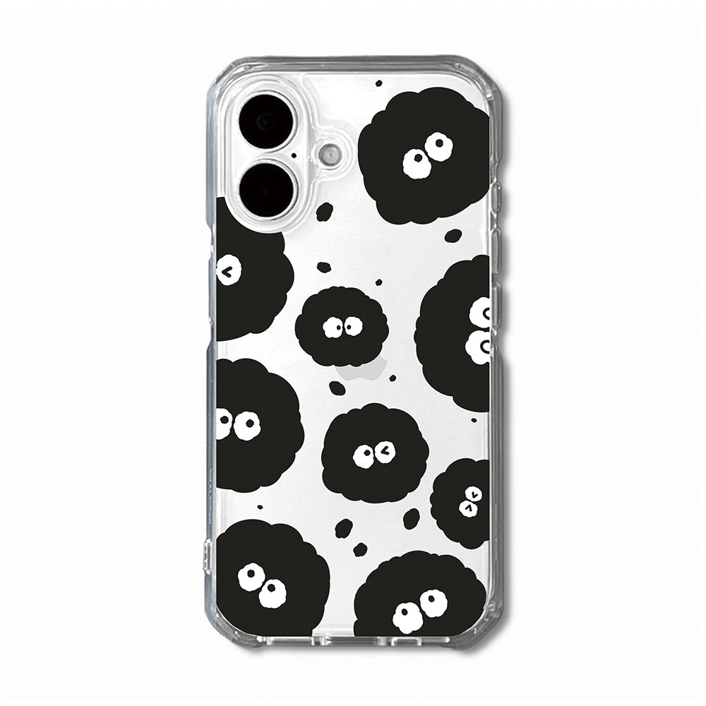 Cute Black Dust Pattern Clear Phone Case