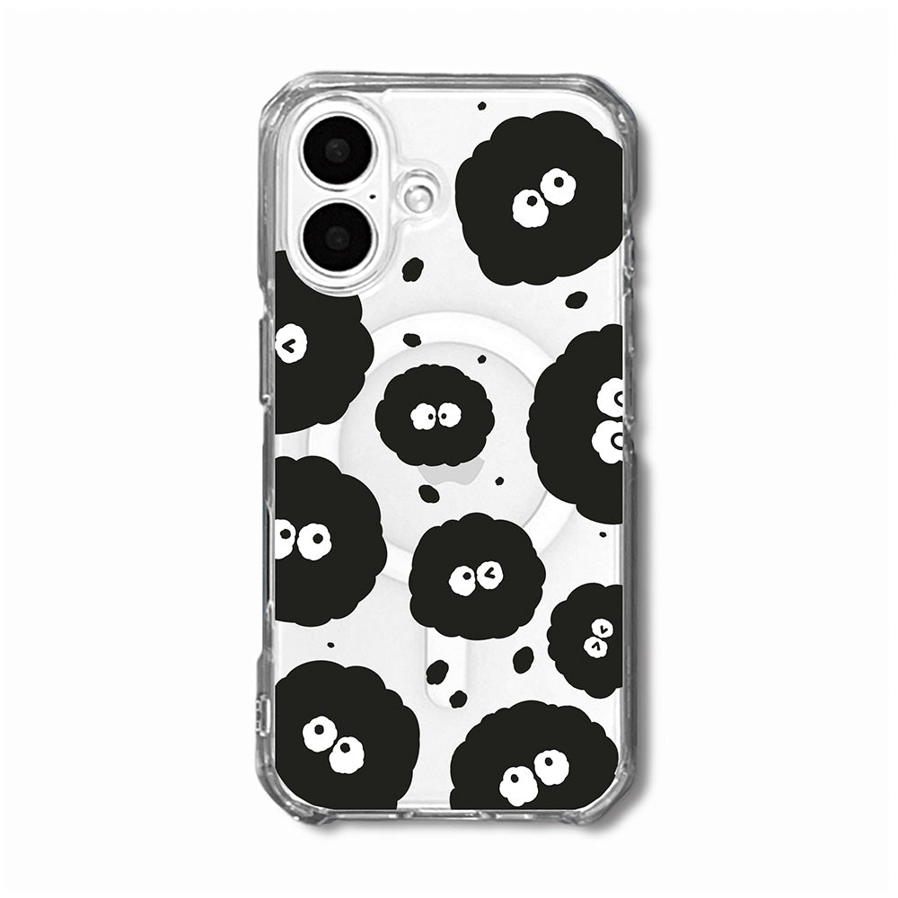 Cute Black Dust Pattern Clear Phone Case