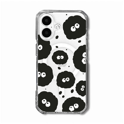 Cute Black Dust Pattern Clear Phone Case