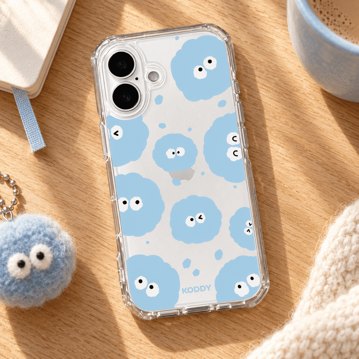 Cute Blue Dust Pattern Clear Phone Case-KODDY aesthetic iphone case UK