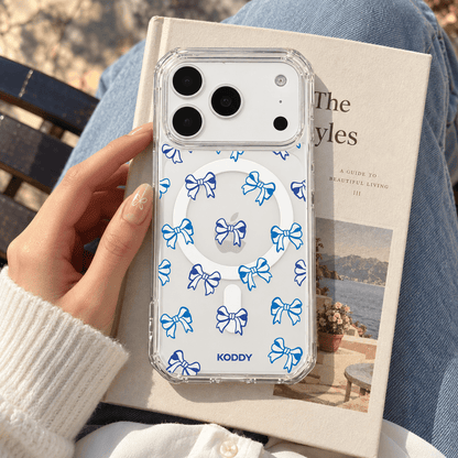 Cute Blue Ribbon Bow Phone Case-KODDY aesthetic iphone case UK