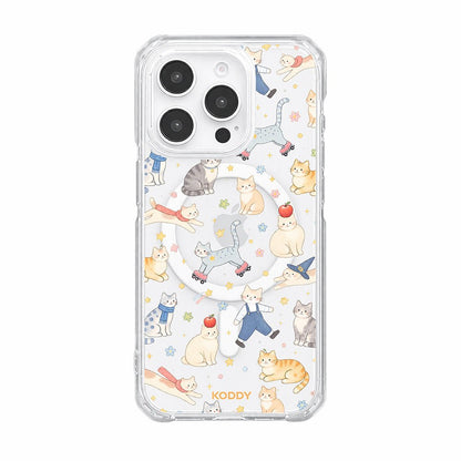Cute Cat Adventures Clear Phone Case