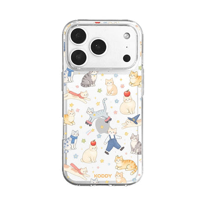 Cute Cat Adventures Clear Phone Case
