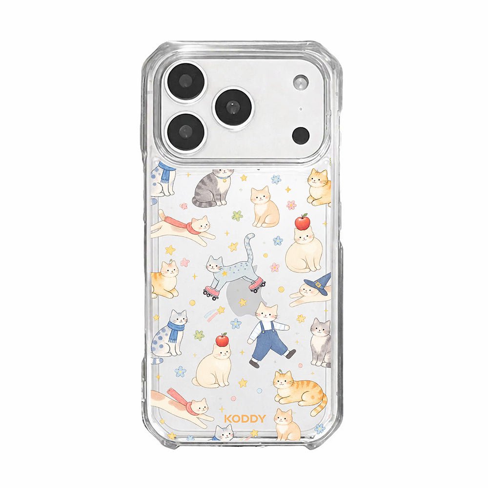 Cute Cat Adventures Clear Phone Case