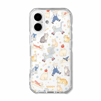Cute Cat Adventures Clear Phone Case